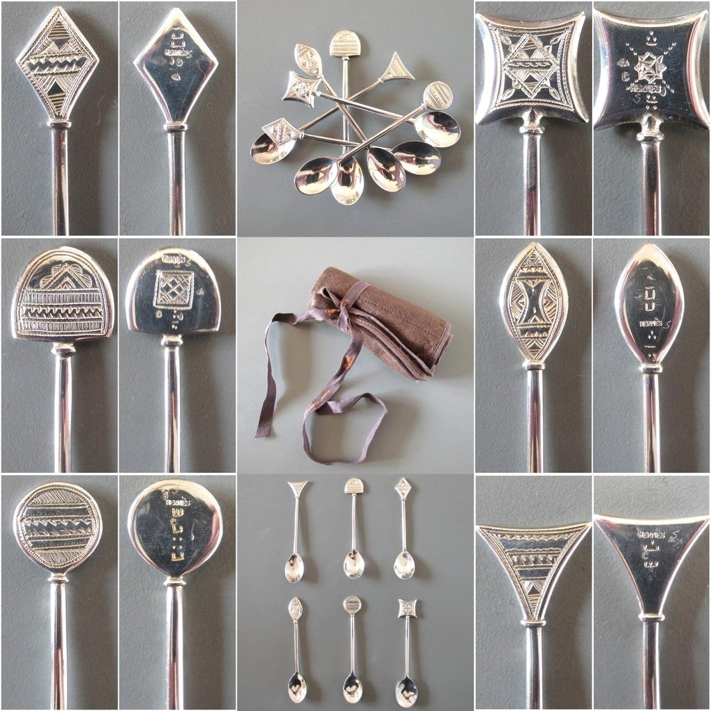 Hermes Touareg AG 925 Touareg 6 Moka Spoons, New! - poupishop