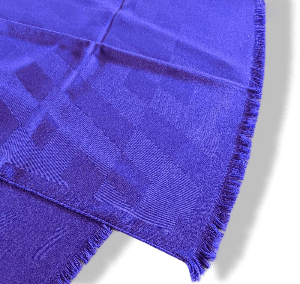 Hermes Ultra Purple Fringed Etole H EN BIAIS MUFFLER 85% Cashmere 72 x 204 cm, BNWT! - poupishop