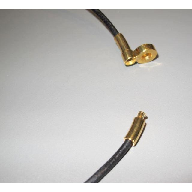 Hermes Unisex Black Leather & Plated Gold Necklace Quitte ou Double, New! - poupishop