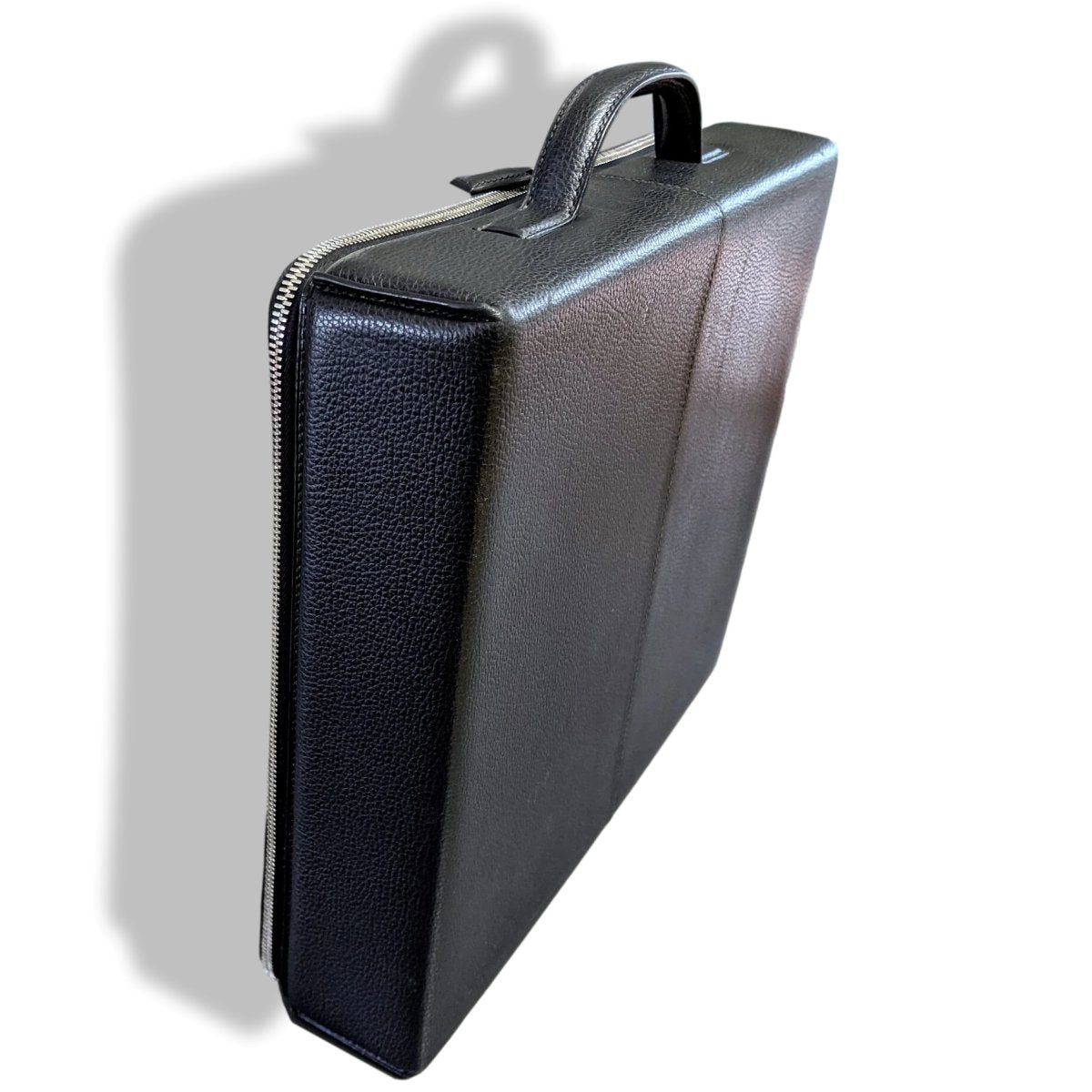 Hermes Unisex Black Vache Liegee VALISE HERLIGHT 24 MM CASE with Carry Co, Superb! - poupishop