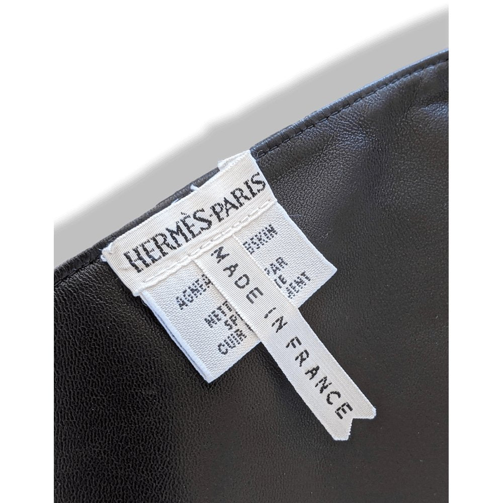 Hermes Unisex Dark Brown Lambskin COL FICHU AGNEAU PLUME Rodeo Bandana Texas Look, BNWTIB! - poupishop