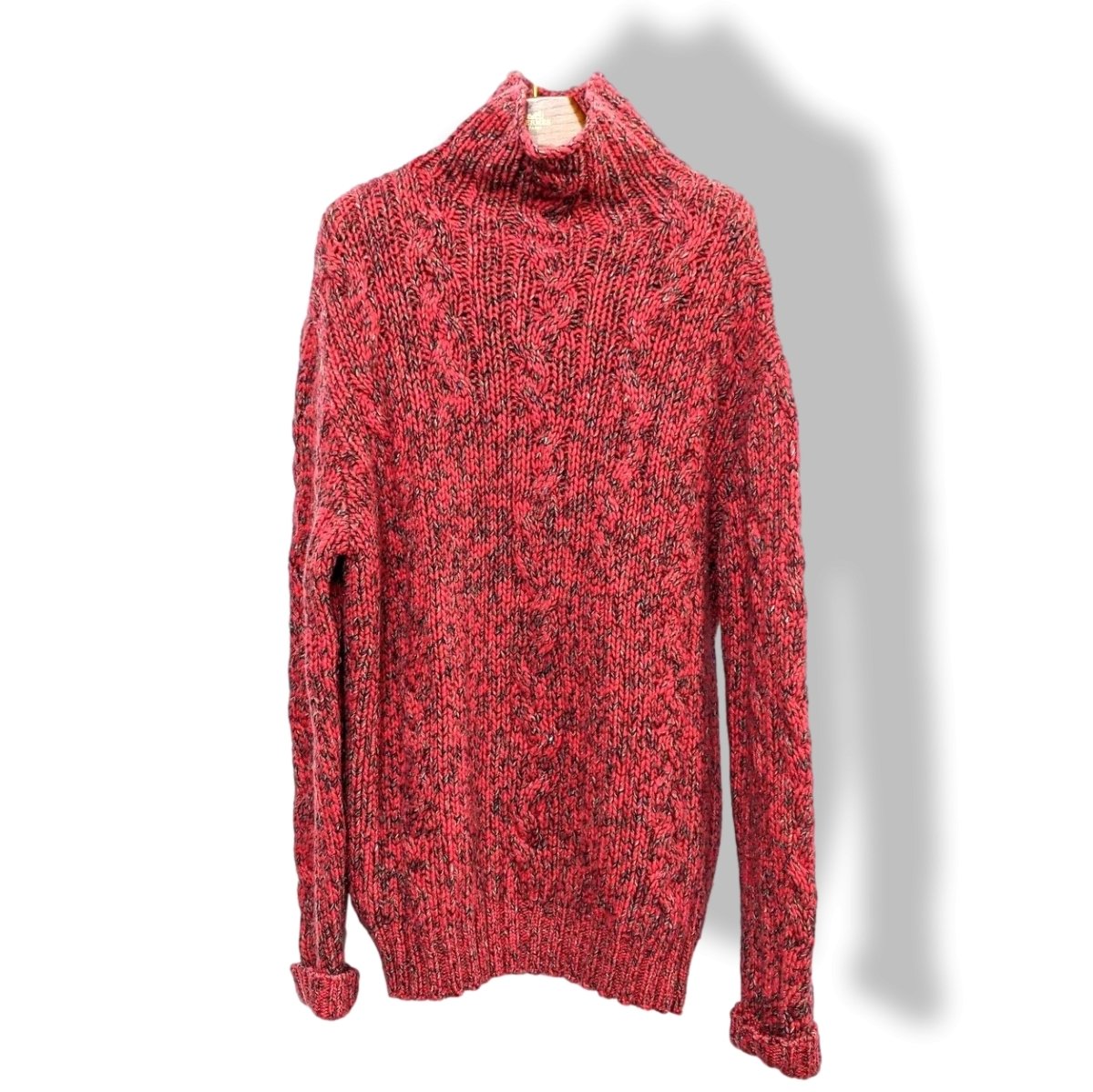 Hermes Unisex Fuchsia/Gris Tricot 89% Cashmere Oversized chunky cable knit sweater, XXL - poupishop