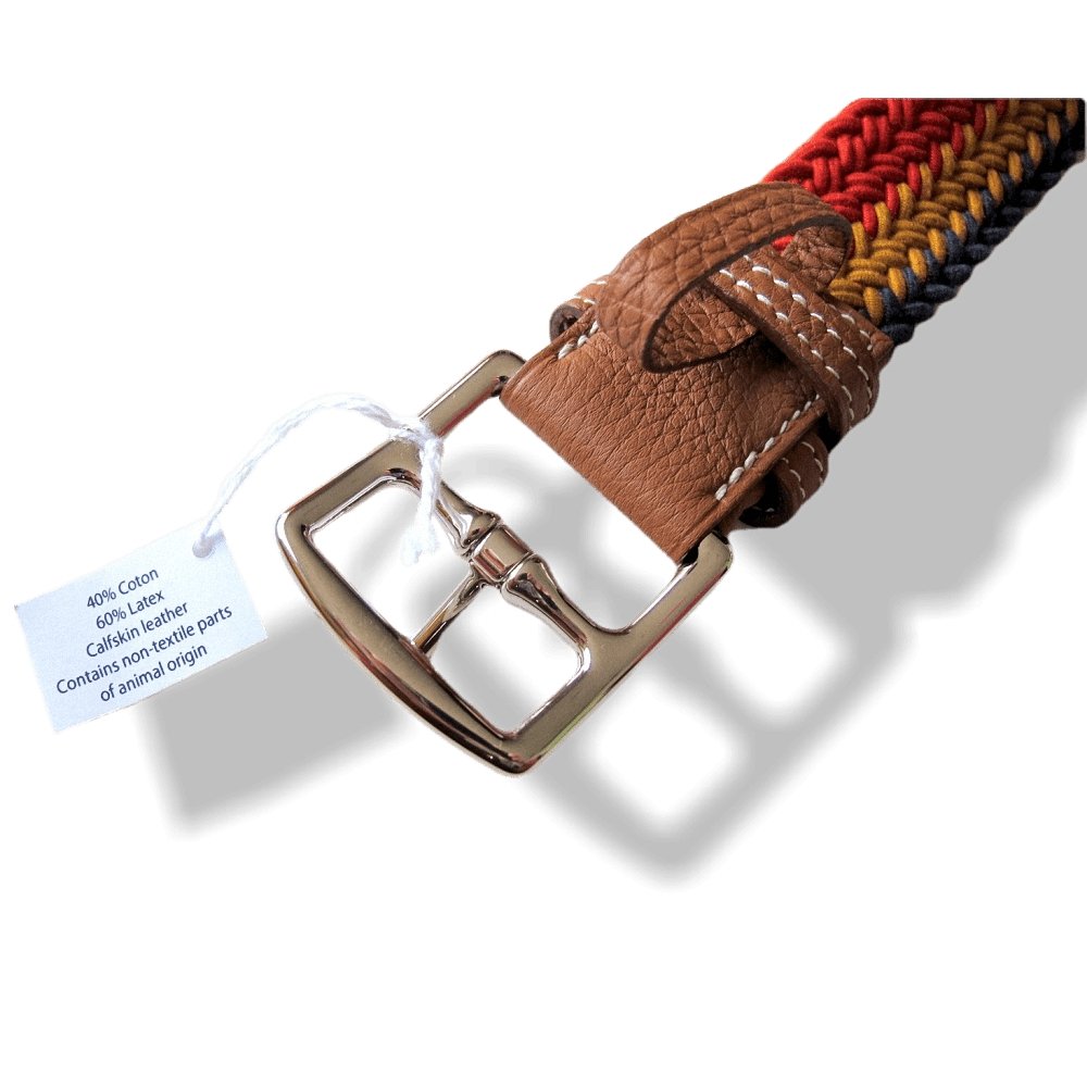 Hermes Unisex Multi Colors Braided Cotton & Calfskin Leather Etriviere Belt, NIB! - poupishop