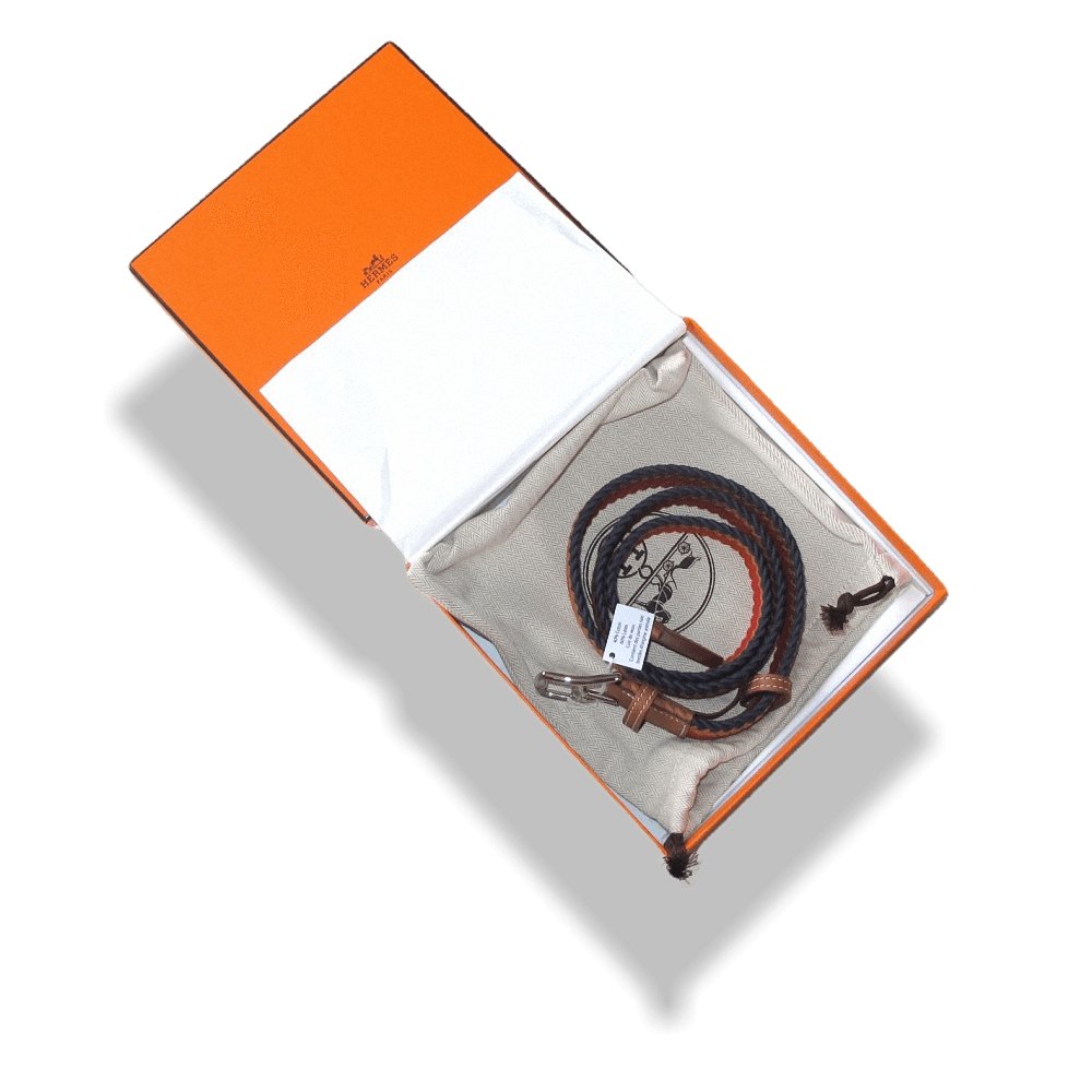 Hermes Unisex Multi Colors Braided Cotton & Calfskin Leather Etriviere Belt, NIB! - poupishop