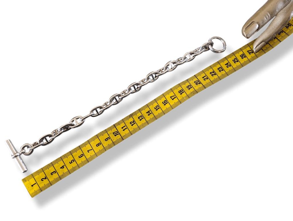 Hermes Unisex Sterling Silver 925 CHAINE D'ANCRE MM Bracelet Size XL, NWTIB! - poupishop