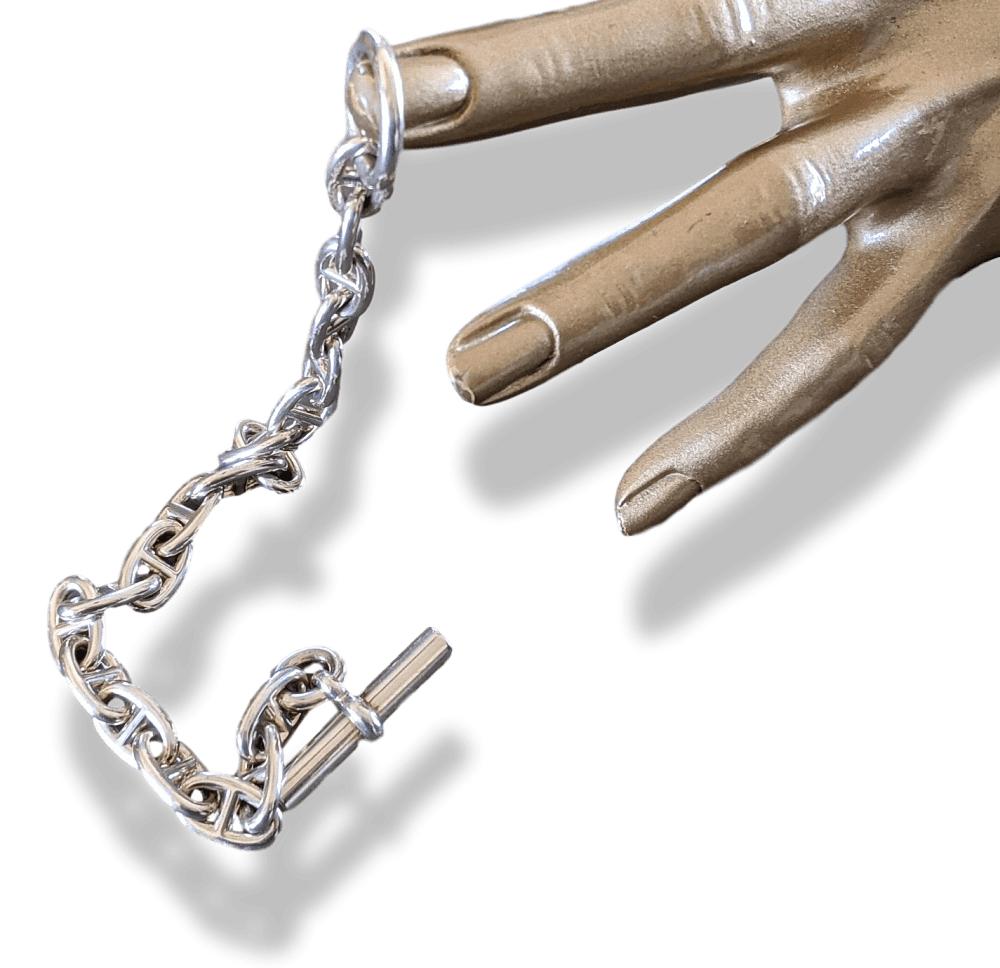 Hermes Unisex Sterling Silver 925 CHAINE D'ANCRE MM Bracelet Size XL, NWTIB! - poupishop
