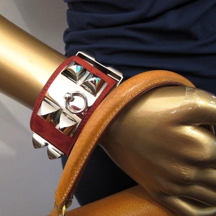 Hermes Veau Doblis Silver Collier de Chien Unisex Bracelet CDC, NIB! - poupishop