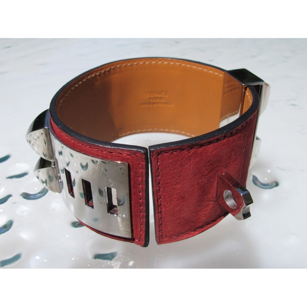 Hermes Veau Doblis Silver Collier de Chien Unisex Bracelet CDC, NIB! - poupishop
