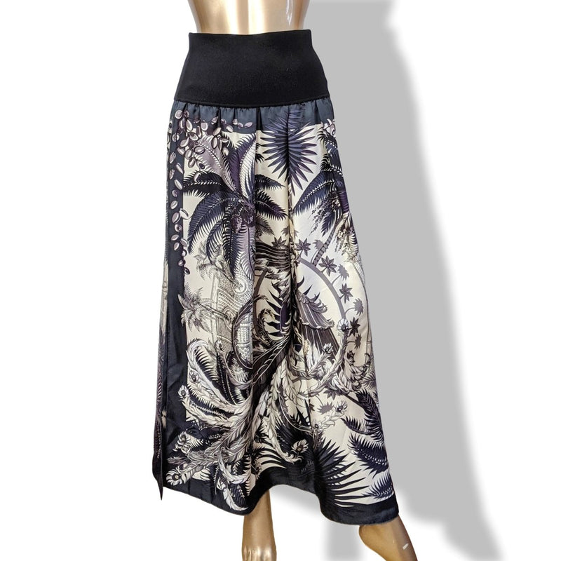 Hermes Vert/Anthracite/Vanille MYTHIQUES PHOENIX TWILLAINE Long Skirt, Rare, Grail, Sz40 - poupishop