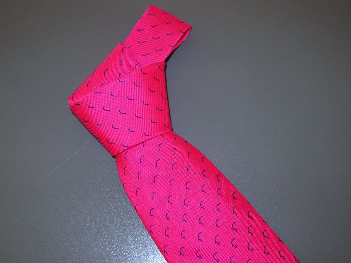Hermes Vibrant Pink Elephant DESSINE MOI Twill Silk Tie 9cm, NIB! - poupishop