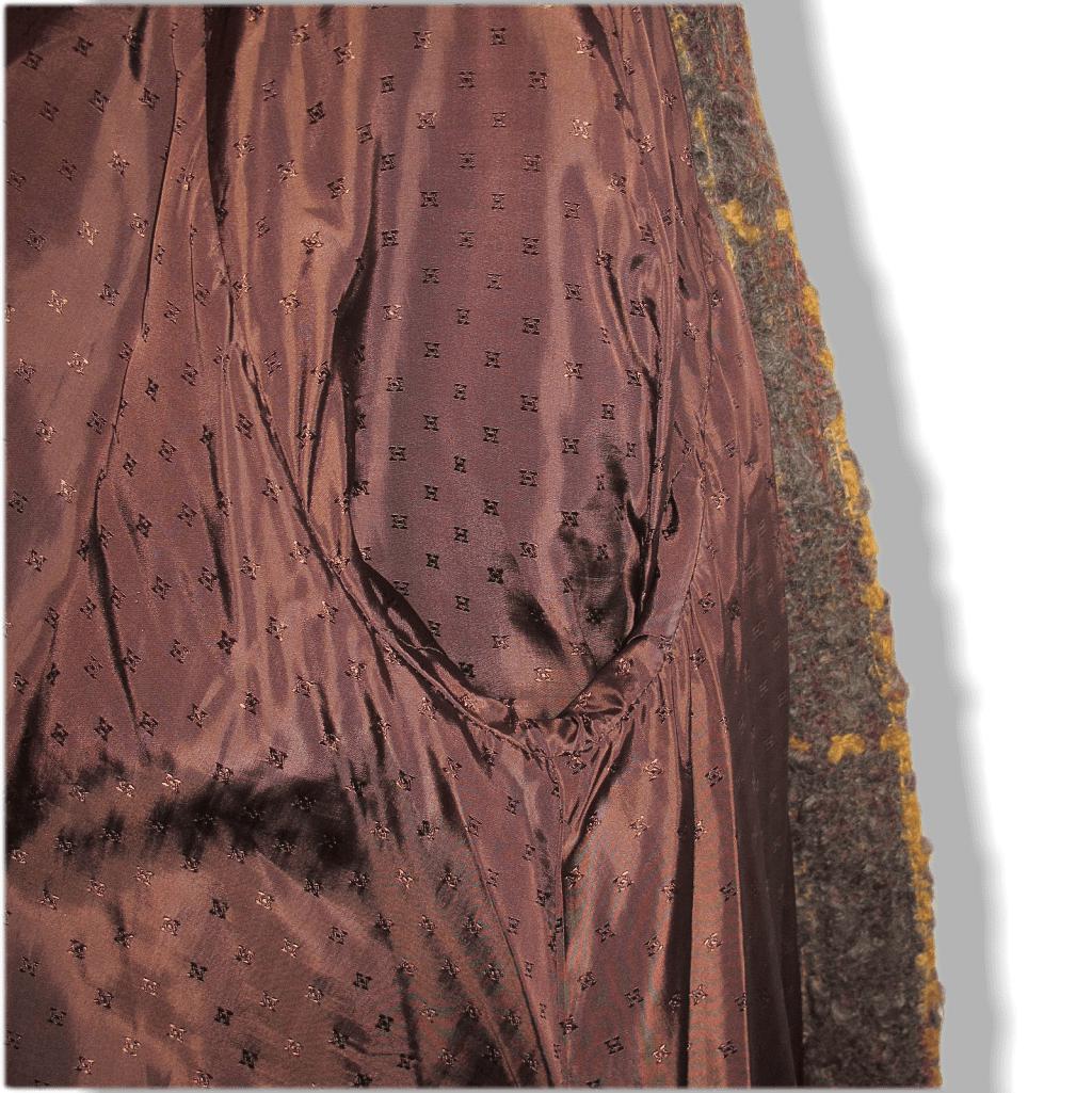 Hermes Vintage 1960s Tartan Mohair Wool Long Coat SzM, Rare! - poupishop