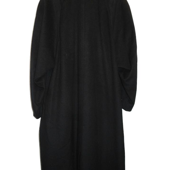 Hermes Vintage 90cms Black 100% Cashmere Men Print Coat, Sz52 - poupishop