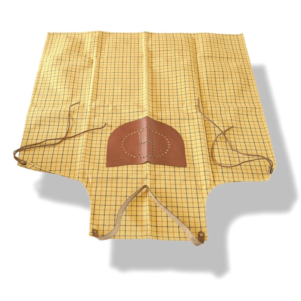 Hermes Vintage Corn Cotton & Leather Pocket EVELYNE Cooking Apron, BNEW! - poupishop