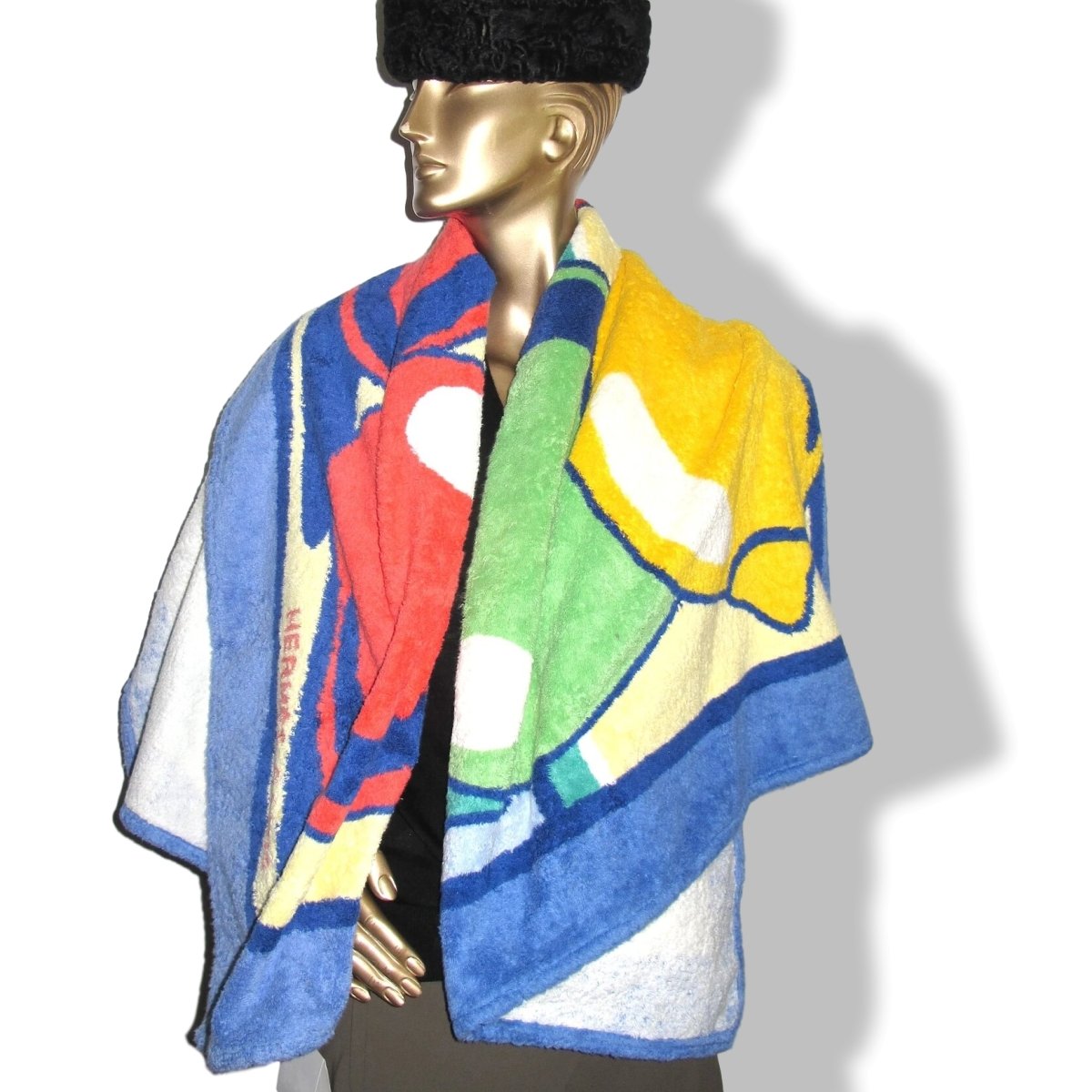 Hermes Vintage Lavande/Blanc/Multi FRUITS Tapis de Plage Terry Beach Towel 150 x 90cm cm - poupishop