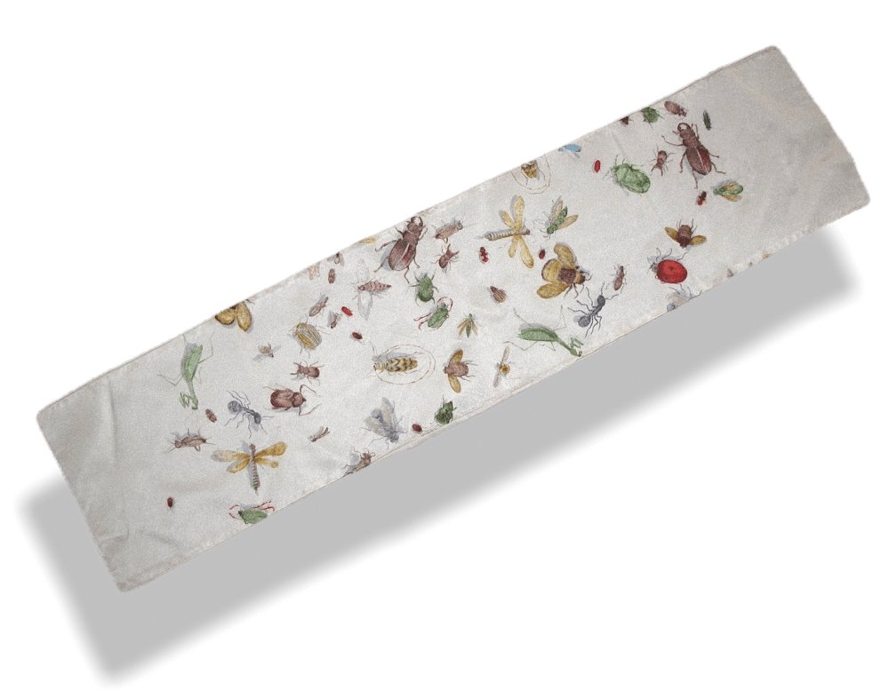 Hermes Vintage Les Insectes by Mme. La Torre Soie Sabree Exceptional Satin of Silk Petite Etole - poupishop