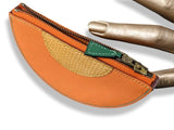 Hermes Vintage Orange Chevre/Mais Lizard MELON Fruit Zipped Wallet Coin Purse - poupishop