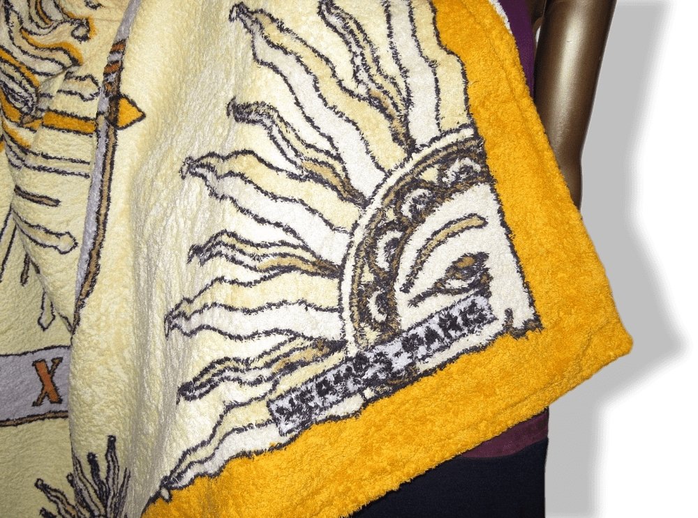 Hermes Vintage Pale Yellow Cadran Solaire Sundial Cotton Terry Beach Towel 150 x 180 cm (The biggest Model), Retail $1200! - poupishop
