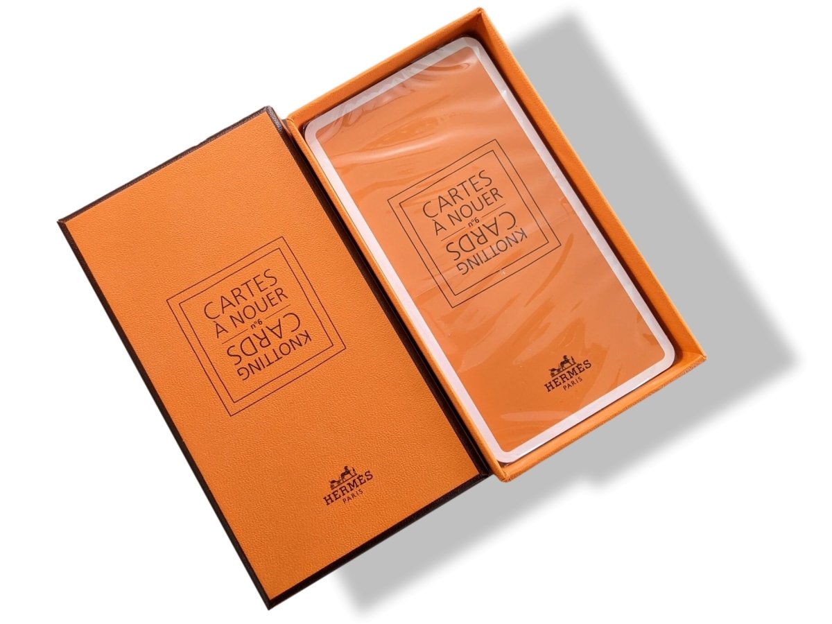Hermes Vintage Papier Knotting Cards in Box, New! - poupishop