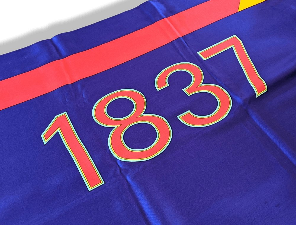 Hermes Vintage Special Issue 150 ans FEUX D'ARTIFICE 1837 - 1987 FLAG DRAPEAU 100% Silk, Very Rare and Exceptional! - poupishop