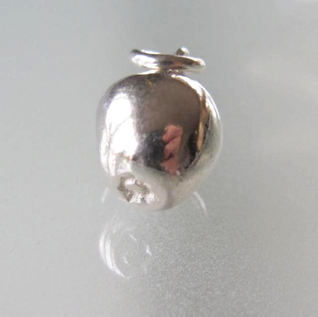 Hermes Vintage Sterling Silver 925 lot of 2 Apple Charms, Rare! - poupishop