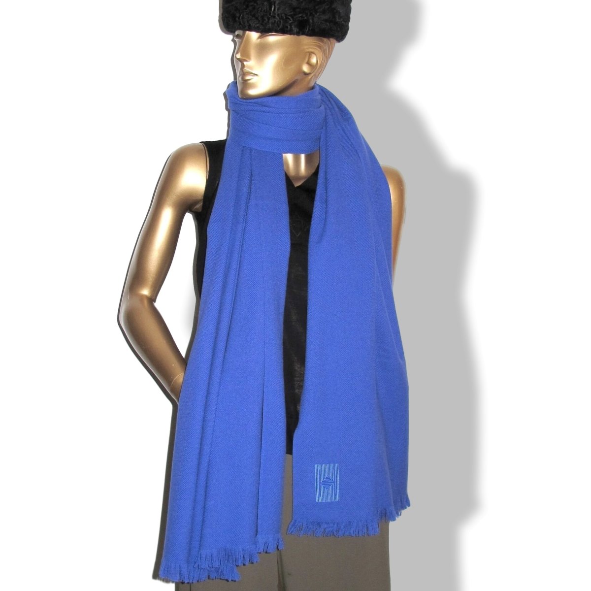 Hermes Violet ETOLE CACHEMIRE SOFT Fringed Stole 100% Cashmere 72 x 220 cm, BNWT - poupishop