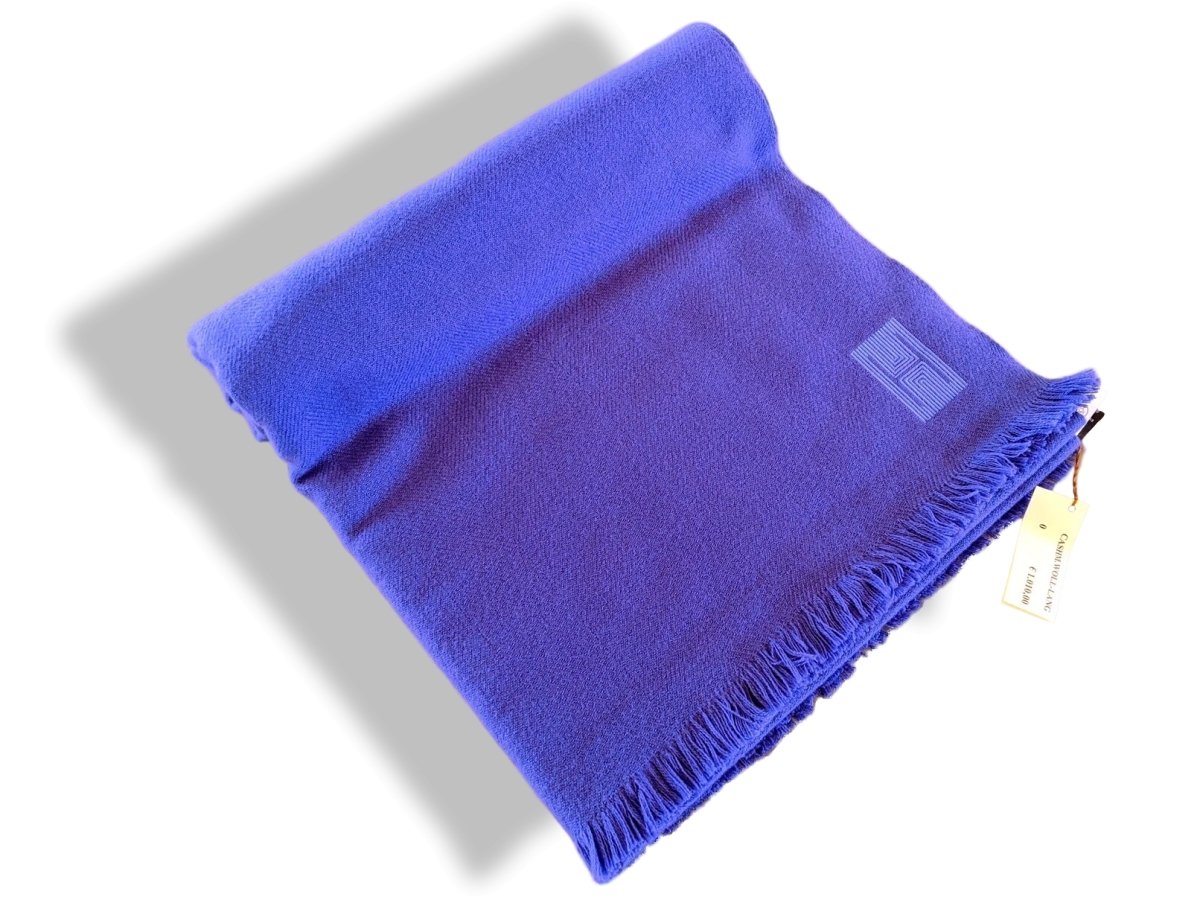 Hermes Violet ETOLE CACHEMIRE SOFT Fringed Stole 100% Cashmere 72 x 220 cm, BNWT - poupishop
