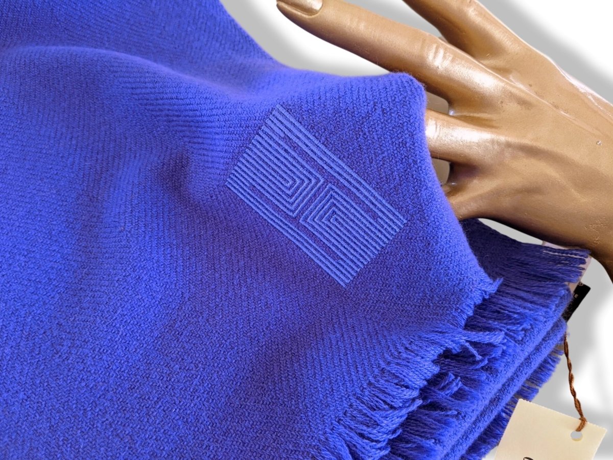 Hermes Violet ETOLE CACHEMIRE SOFT Fringed Stole 100% Cashmere 72 x 220 cm, BNWT - poupishop