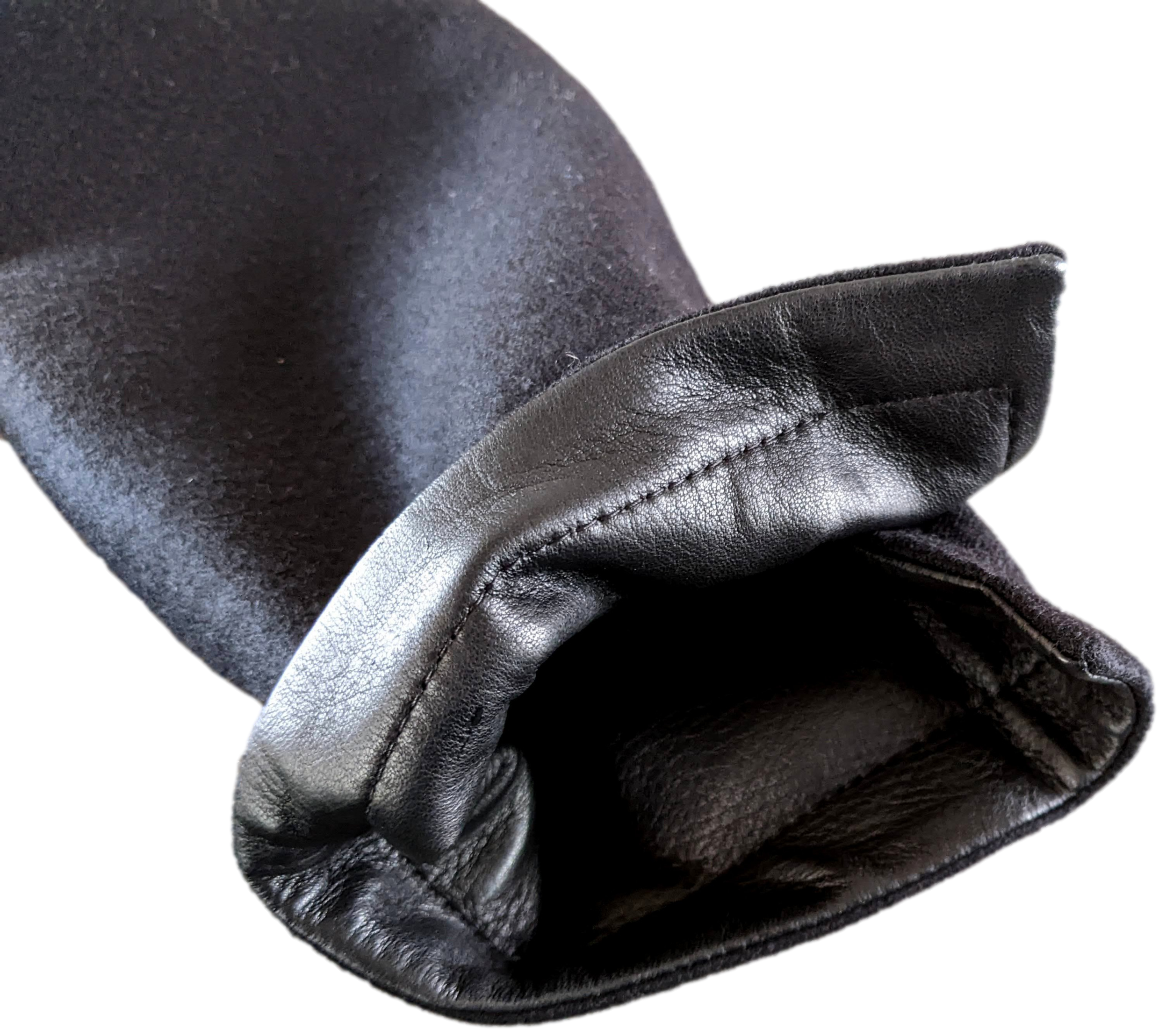 Hermes Noir/Noir 100% Virgin Wool with Lambskin Details Men's Jacket Sz50