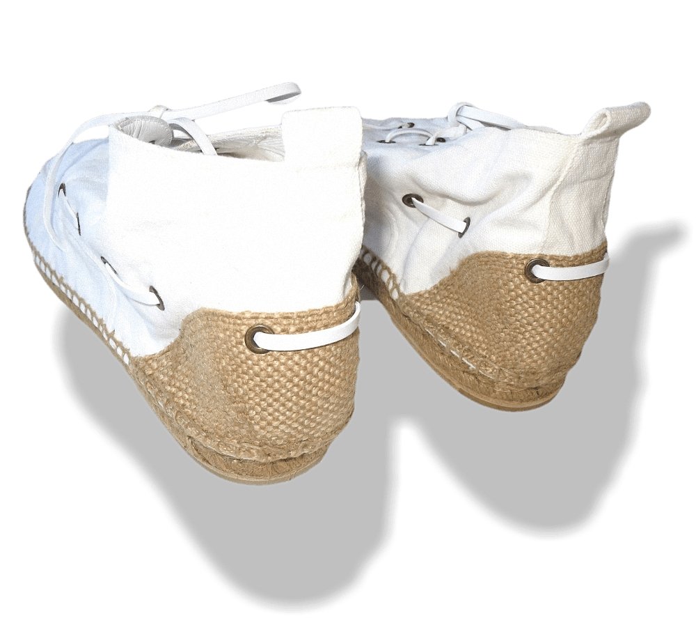 Hermes White Canvas and Natural Cord Cassis Espadrilles Men Mid Shoes Sz43, NIB! - poupishop