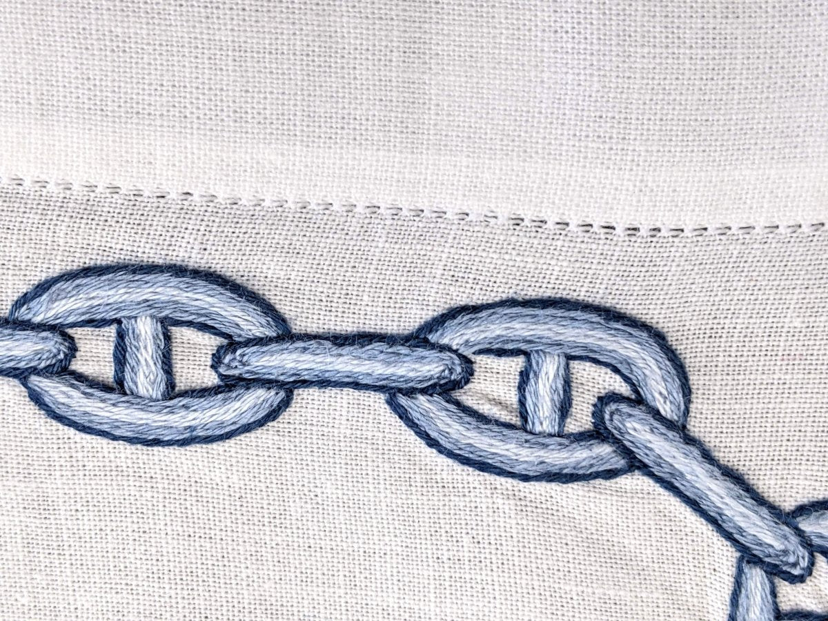 Hermes White Embroidered CHAINE D'ANCRE Set de Table 1 Pc, Box! - poupishop