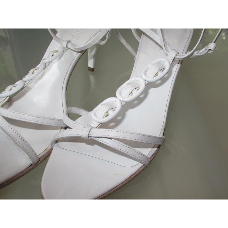 Hermes White Kiru Sandals Women Shoes, NIB! - poupishop