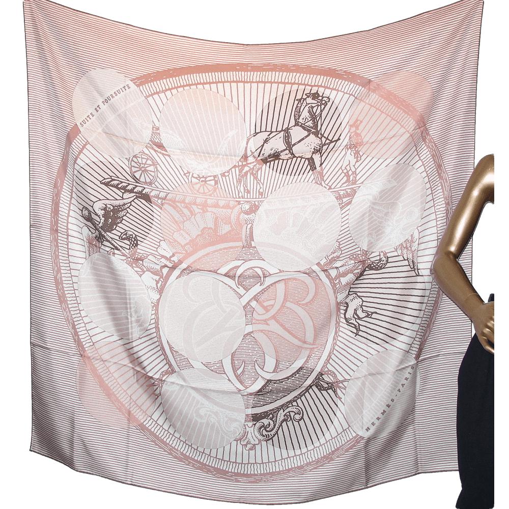 Hermes White Rose Kaki Suite et Poursuite Twill 140, New! - poupishop