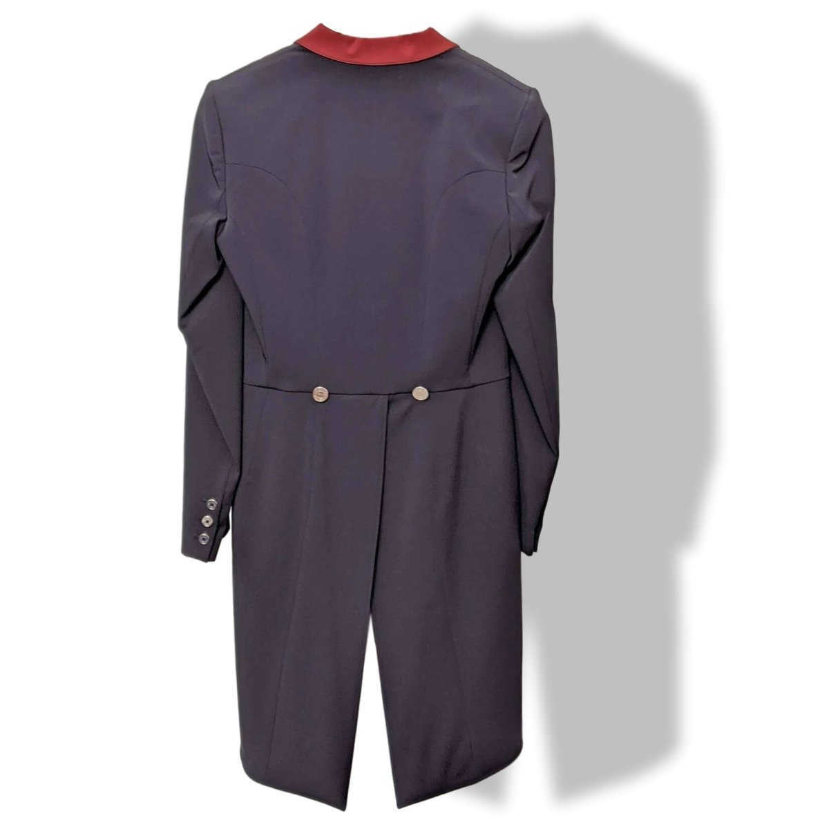 Hermes Women's Blue/Red Calfskin Lining Queue de Pie FRAC DE DRESSAGE TAILCOAT Jacket Sz38, New! - poupishop