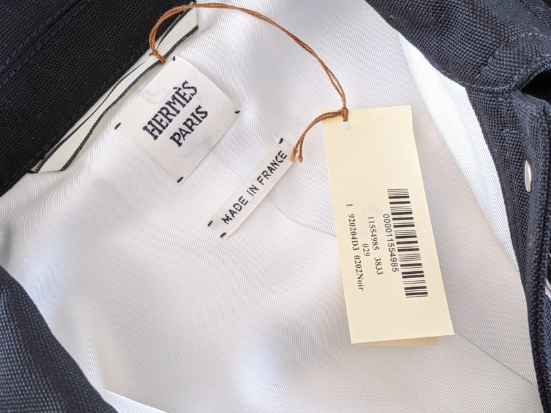 Hermes Women's B/W OUTDOOR Printed Silk and Black Cotton Jeans Short Jacket Sz40, Retail $3300, NWT! - poupishop