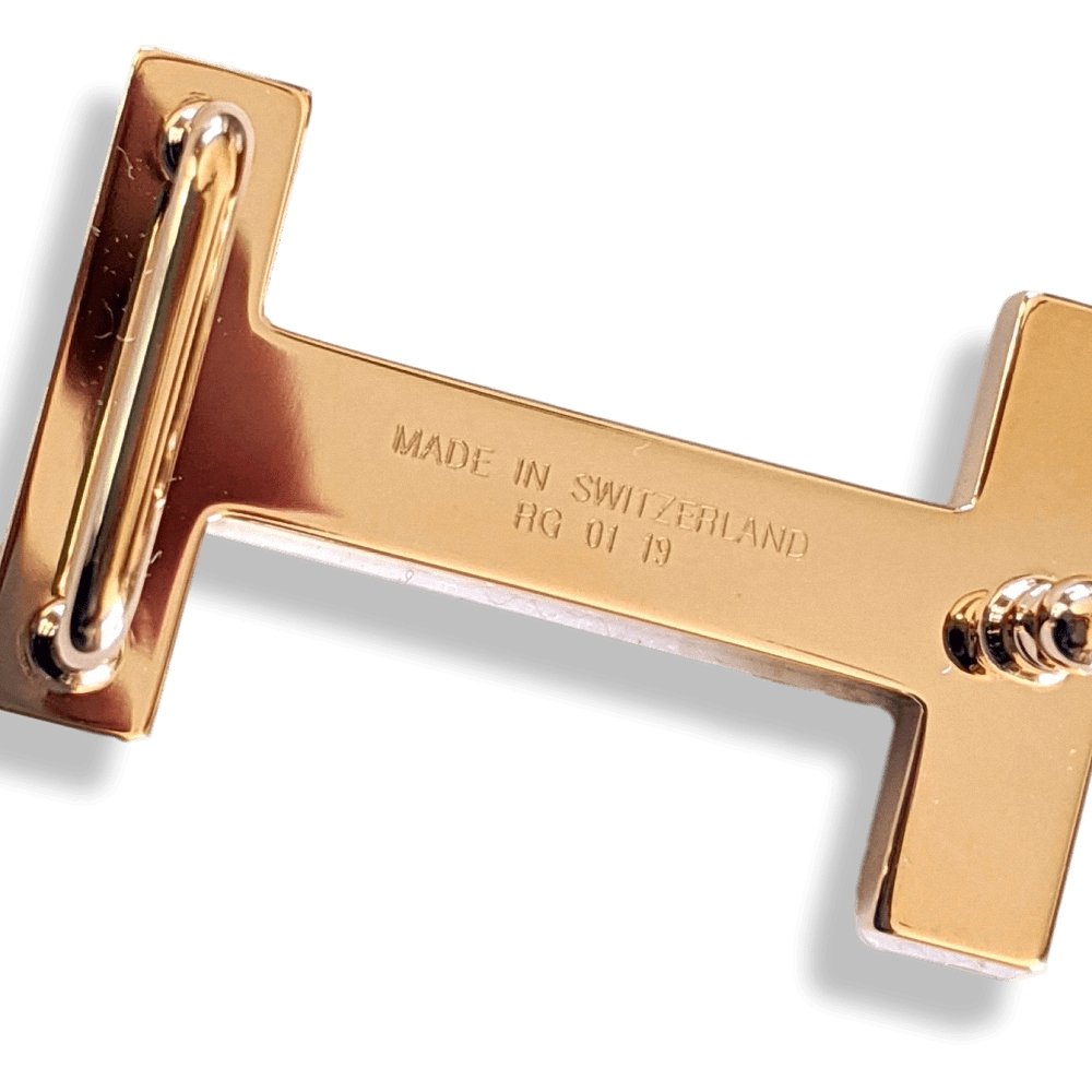 Hermes Women's Plated Pink Gold FOCUS Buckle 13 mm, New with Pochette and White Box!! - poupishop