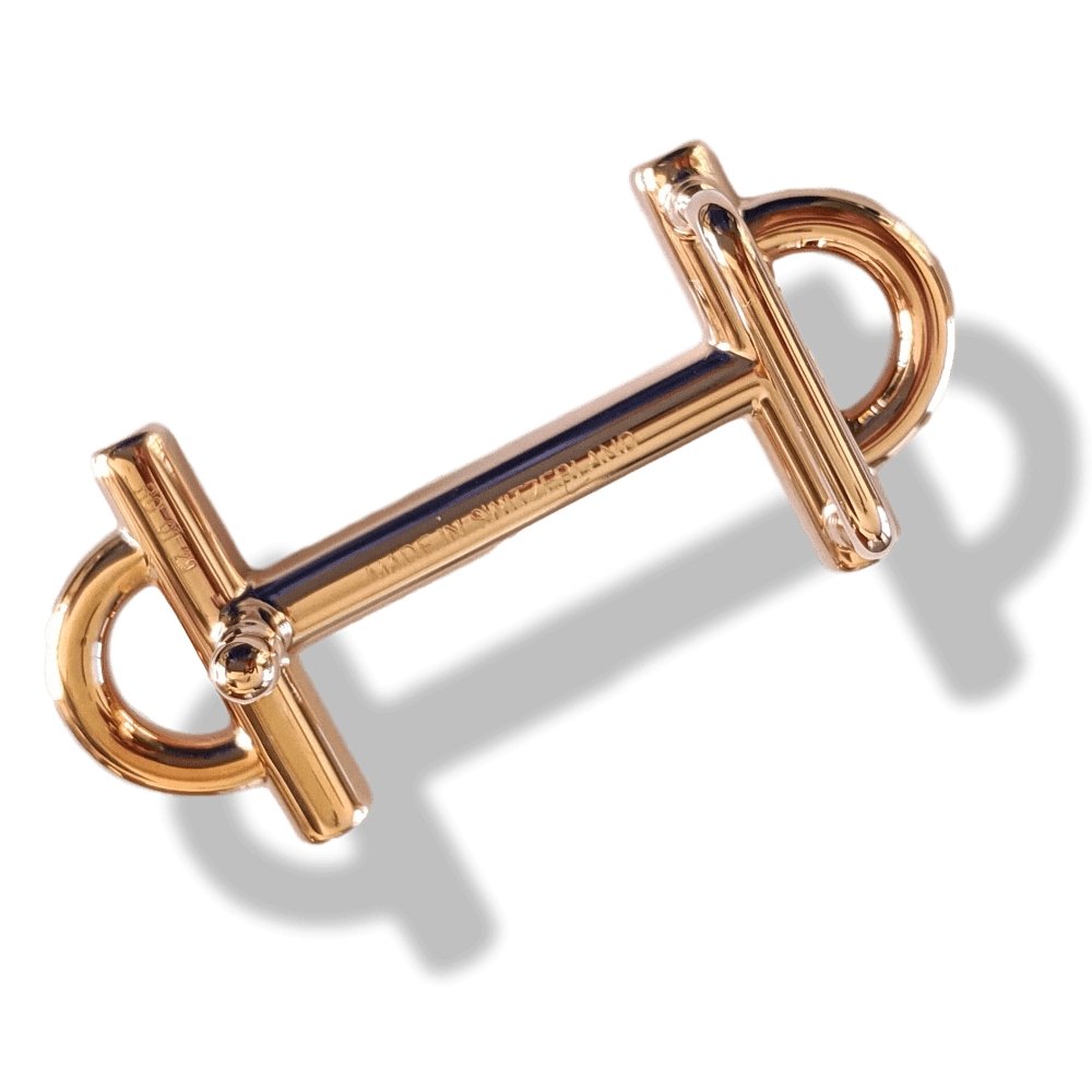 Hermes Women's Plated Pink Gold GAMMA Buckle 13 mm, New with Pochette and White Box!! - poupishop