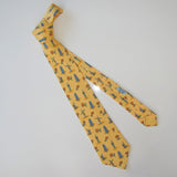 Hermes Yellow Peruvians Inca Twill Silk Tie, Nr 7577 SA, New! - poupishop