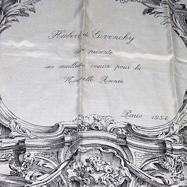 Hubert de Givenchy x Costa 1954 New Year Greetings Artist Silk Scarf - poupishop