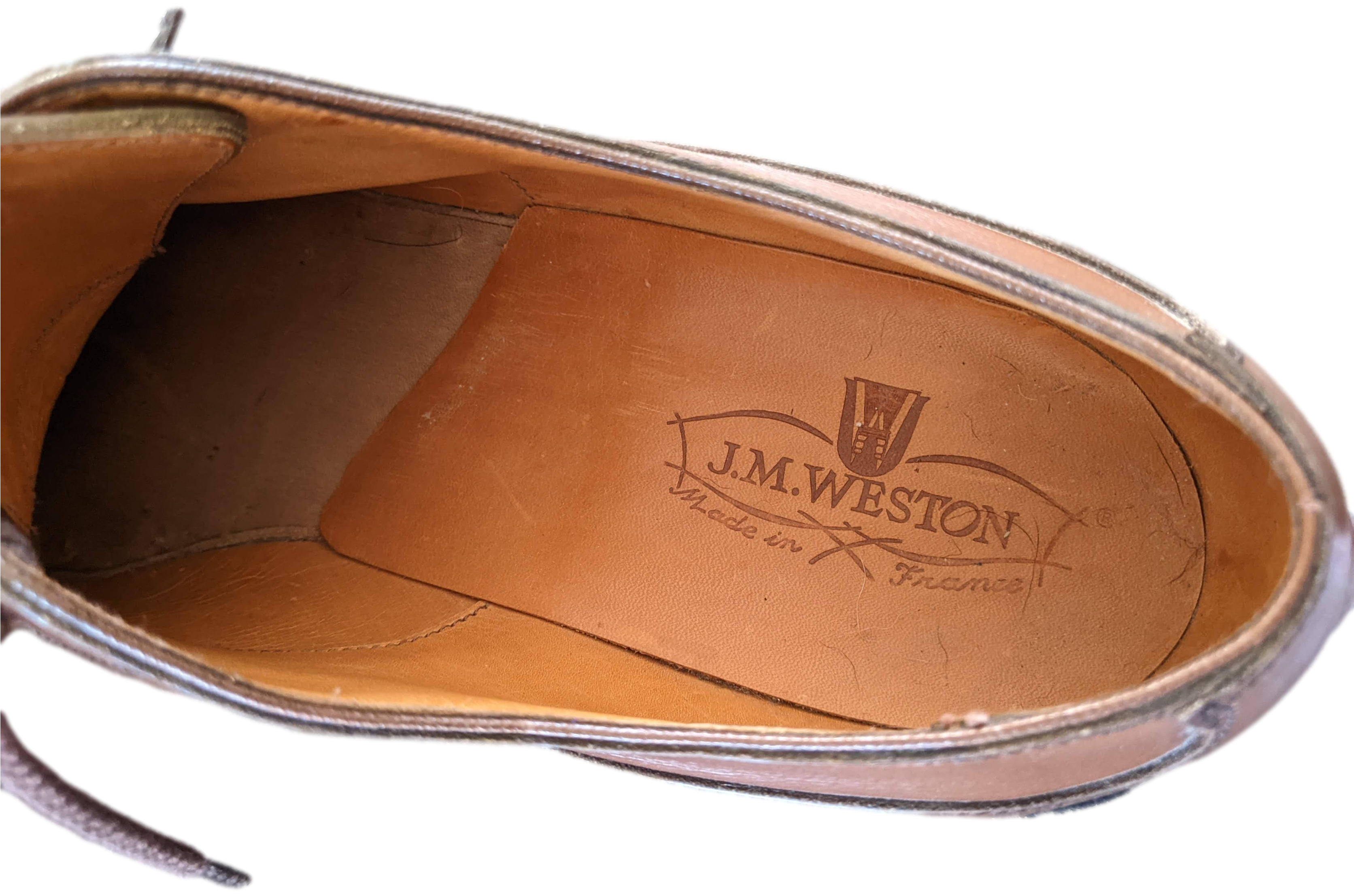 J. M. Weston Marrron Gold Derby Golf Women/Men Sz40.5