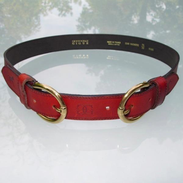 J.H. Wyckman Gigue Vintage Horse Double Buckles Belt Sz75, New! - poupishop