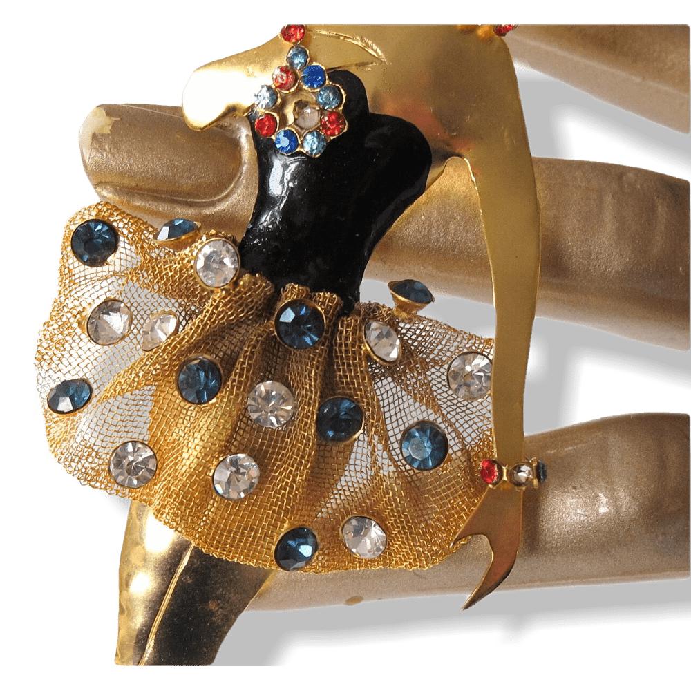 Karl Lagerfeld Vintage 80s Ballerine Important Pin Brooch, 5.71", Rare! - poupishop