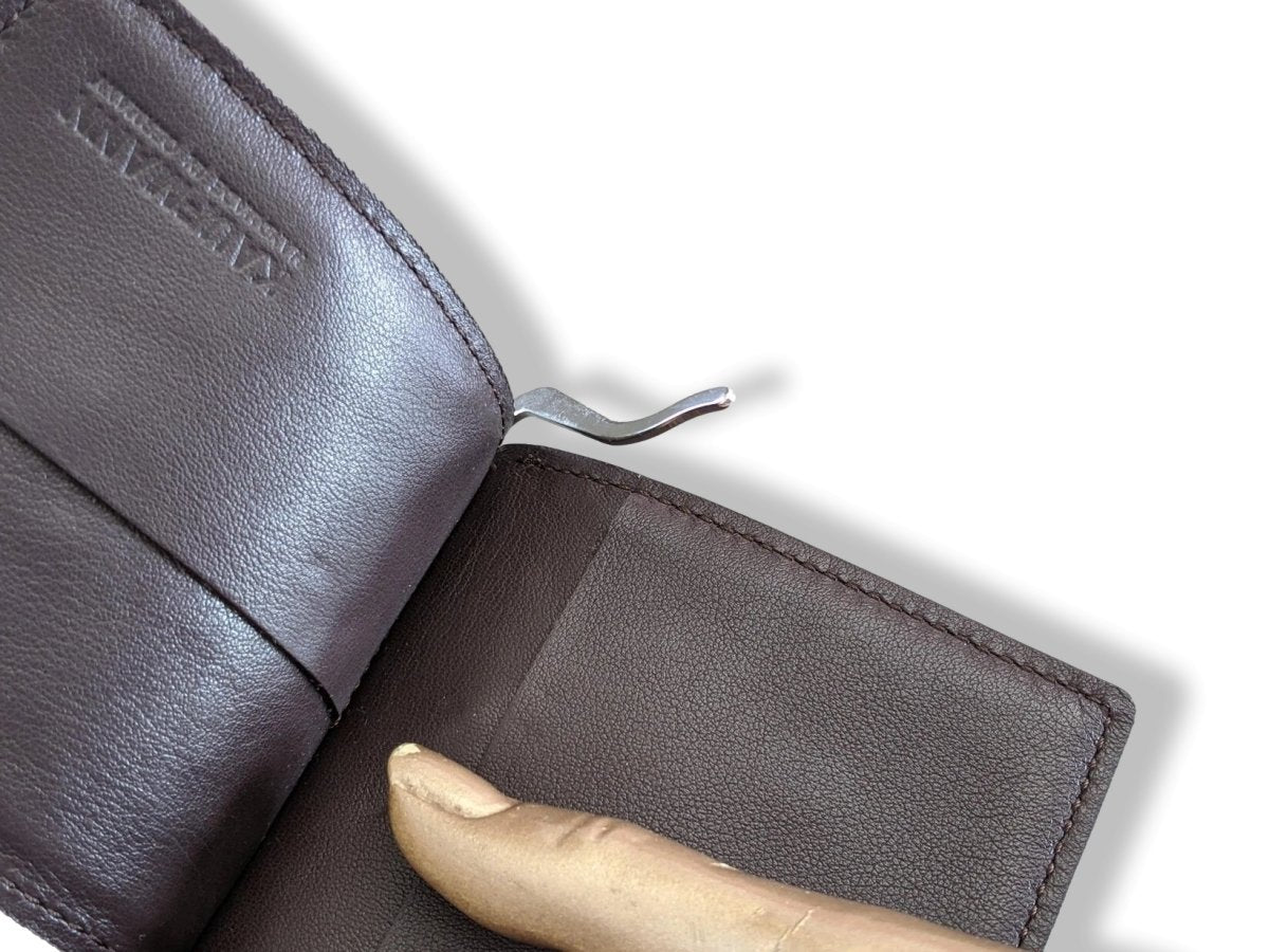 Kaufmann Brown Elephant Skin Money Clip - Card holder, Rare, New! - poupishop