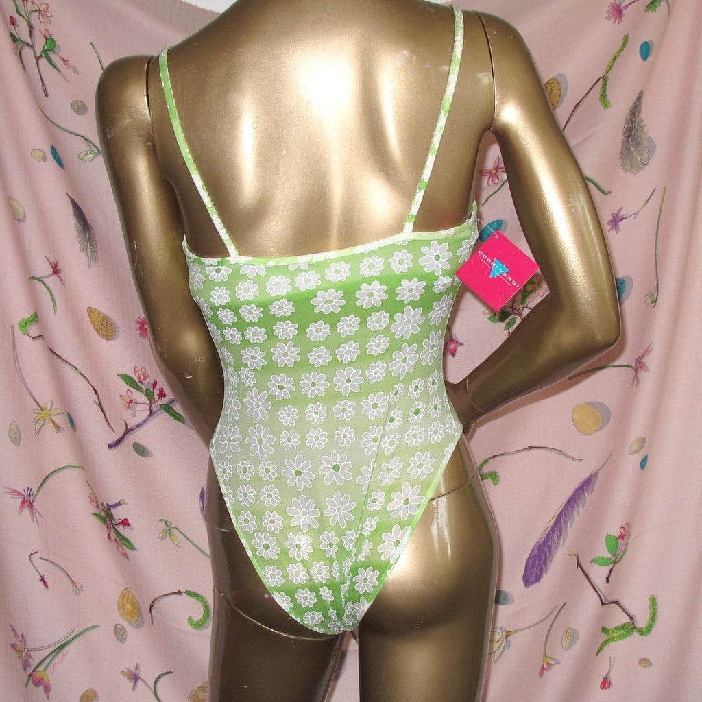 La Perla Green/White Occhi Verdi Green Daisy Body, NWT - poupishop
