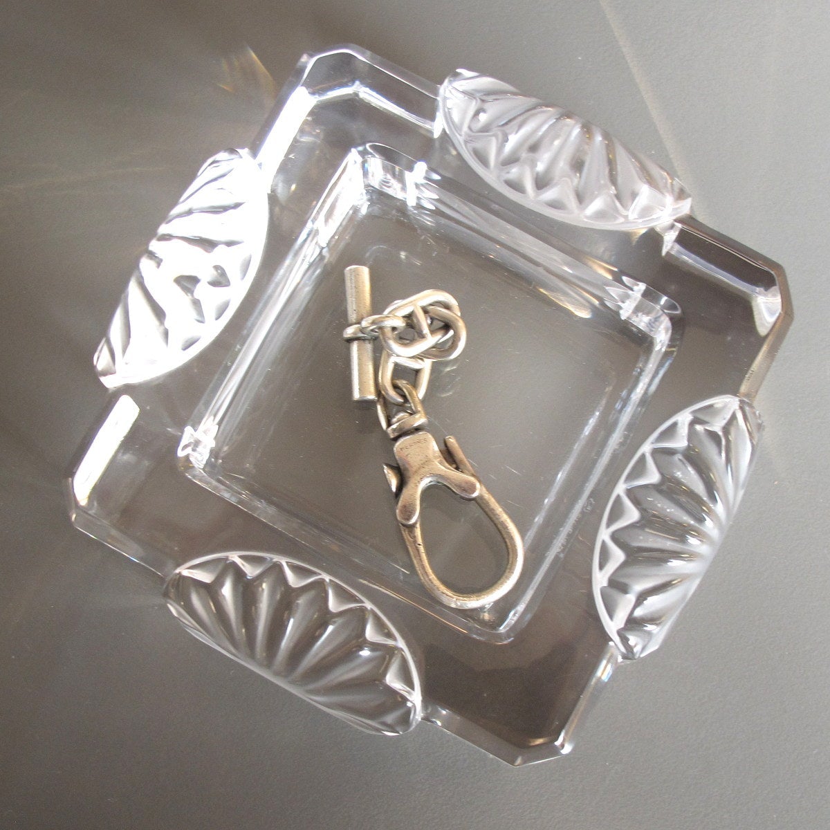 Lalique Massive Shell Corfou Desk Tidy Ashtray Crystal Glass - poupishop