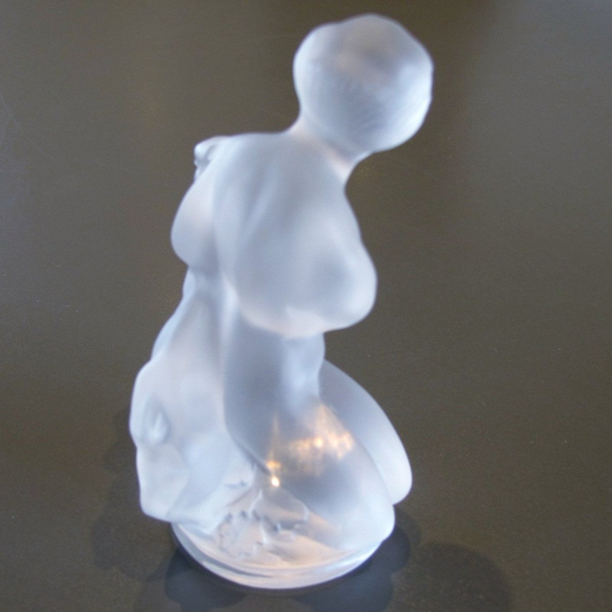 Lalique Nude "Leda and the Goat" Crystal Art Glass Figurine Paperweight - poupishop