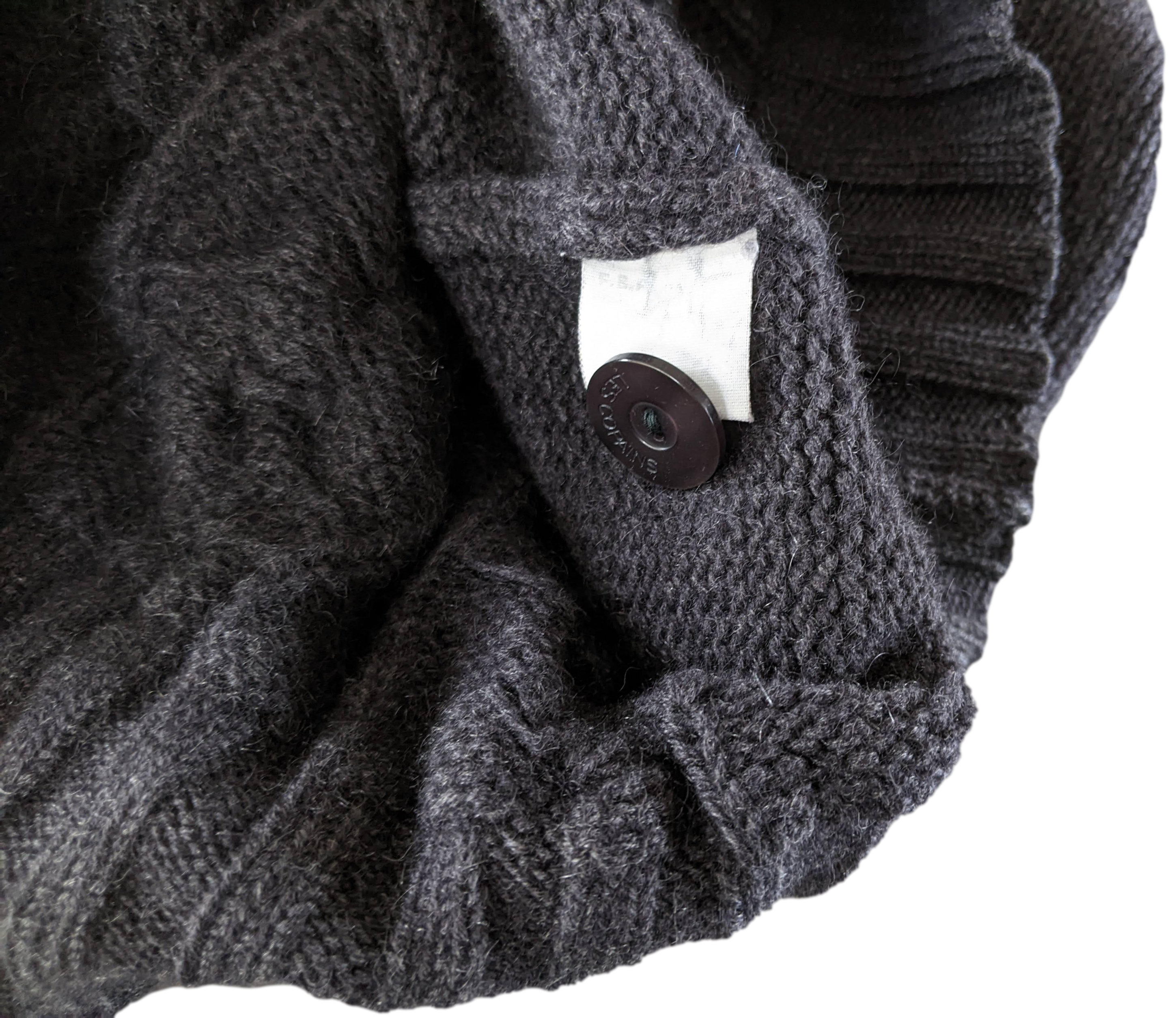 Les Copains Anthracite 100% Cashmere Cable Knit Cardigan Sz52