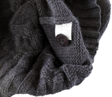 Les Copains Anthracite 100% Cashmere Cable Knit Cardigan Sz52