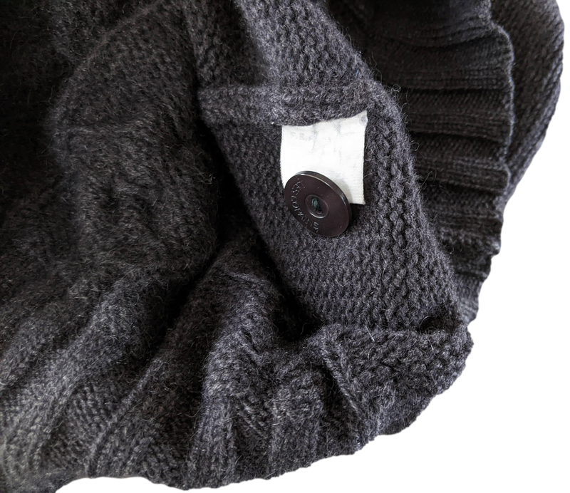 Les Copains Anthracite 100% Cashmere Cable Knit Cardigan Sz52