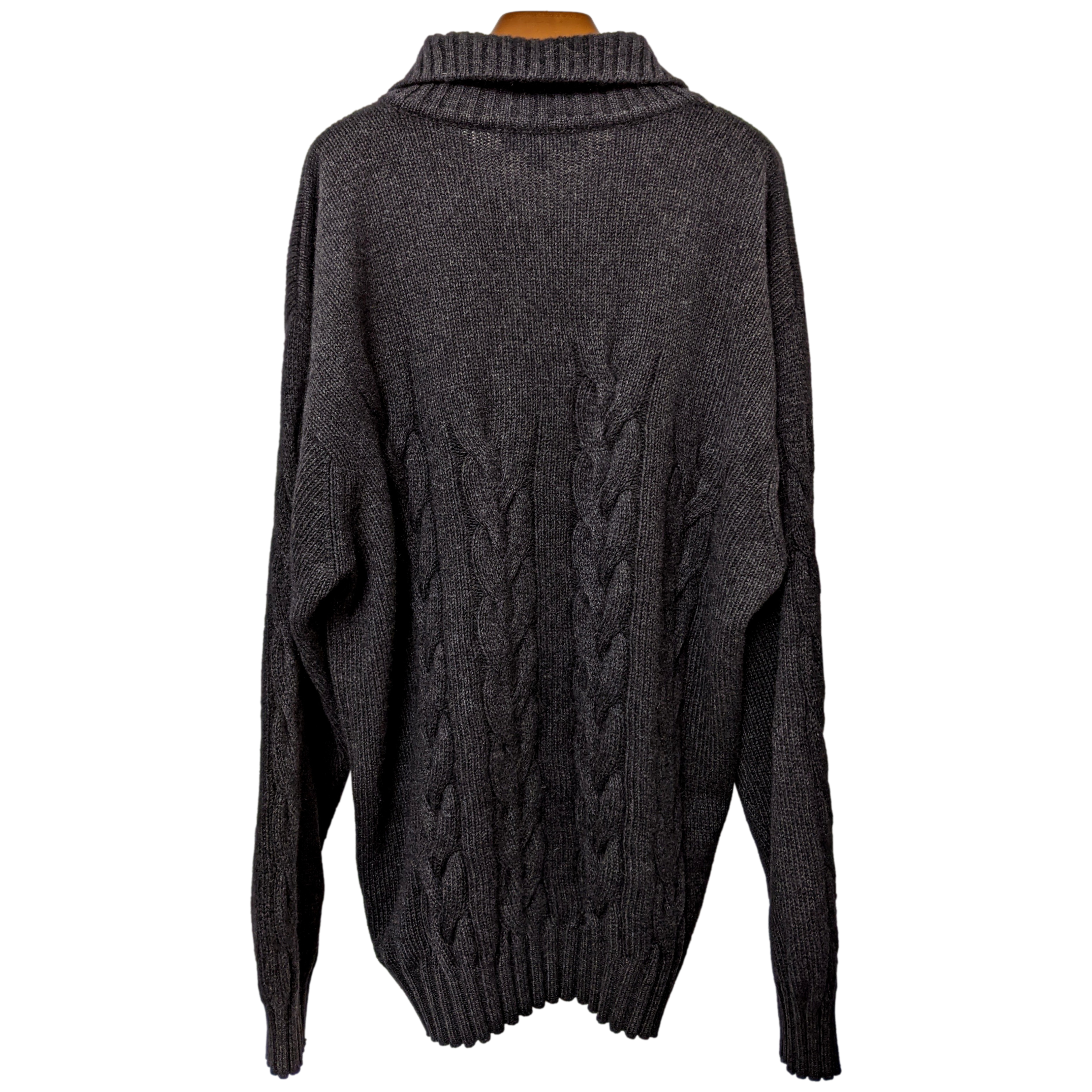 Les Copains Anthracite 100% Cashmere Cable Knit Cardigan Sz52