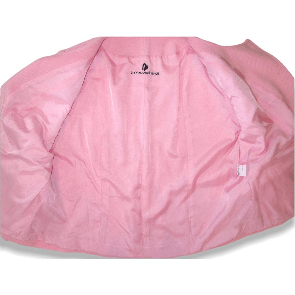 Liz Malraux Design Rose bonbon 100% Cashmere Jacket Sz40-42 - poupishop